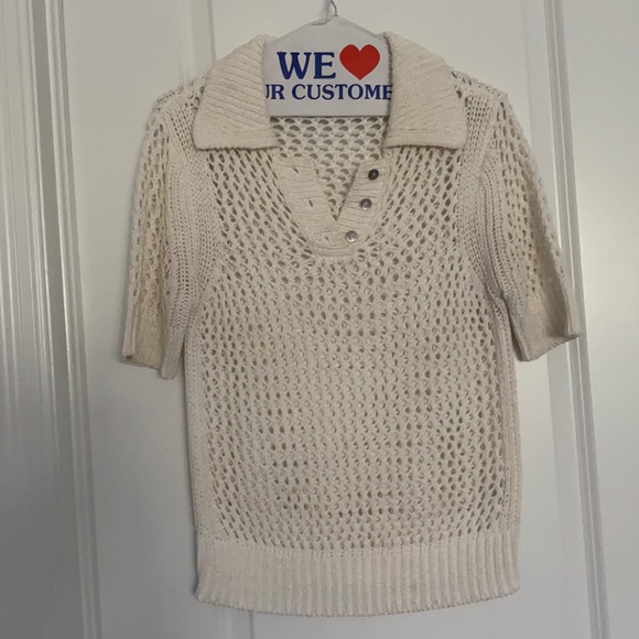 White Knit top by Suitable for Work small - Picture 2 of 5